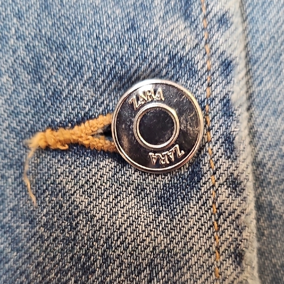 Zara Blue Denim Shorts Size M - Picture 2 of 7